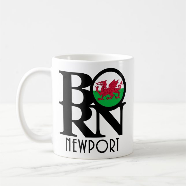 BORN Newport Wales 11oz Coffee Mug (Left)