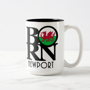 BORN Newport Wales 15oz Two-Tone Coffee Mug