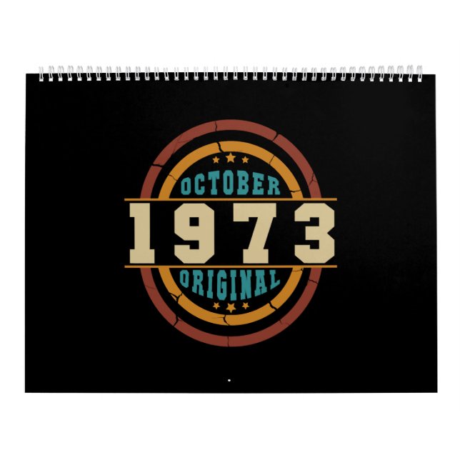 Born October 1973 Original Retro Calendar (Cover)