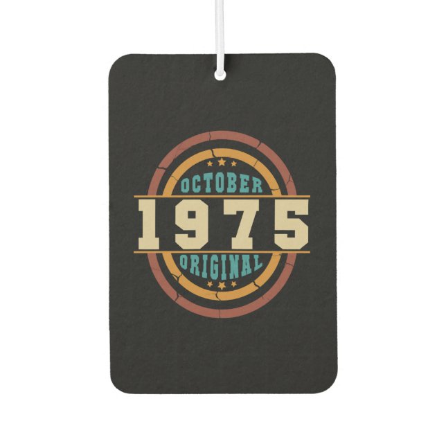 Born October 1975 Orginal Retro Car Air Freshener (Front)