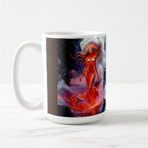 “Born of the Inferno” – Volcanic Woman Portrait Coffee Mug