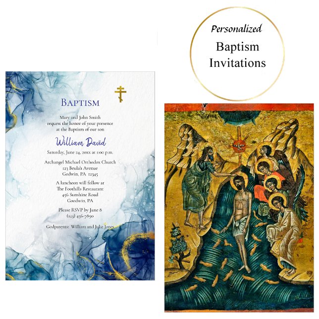 Born of Water and Spirit Orthodox Baptism  Invitation (Creator Uploaded)