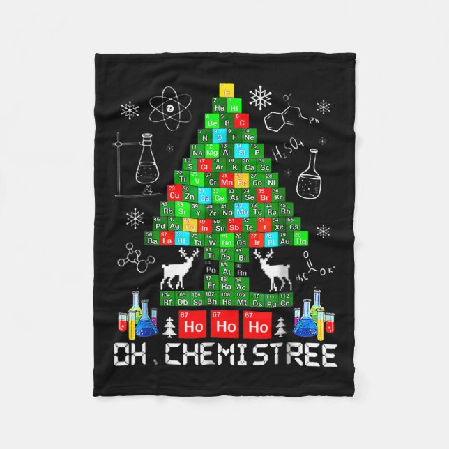 Born Oh Chemistree Funny Science Christmas Tree Ch Fleece Blanket (Front)