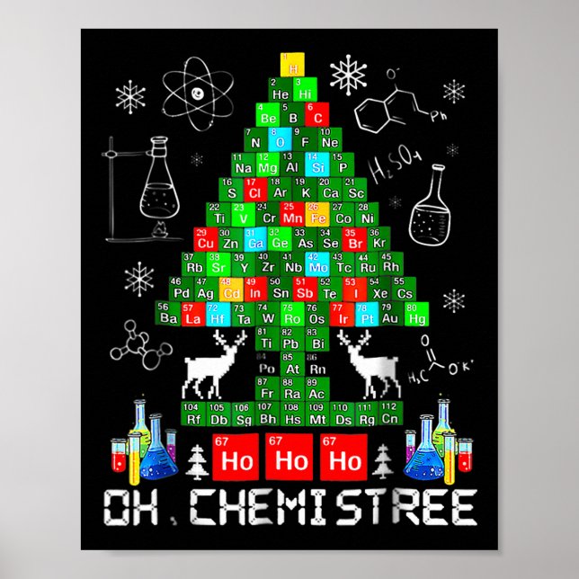 Born Oh Chemistree Funny Science Christmas Tree Ch Poster (Front)