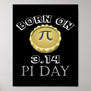 Born On 3.14 Pi Day March 14th Pie Poster