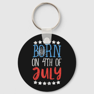 Born On 4th Of July Independence Day Birthday Gift Key Ring