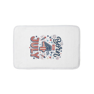 Born on 4th of July Patriotic Kids Shirt Design_1 Bath Mat