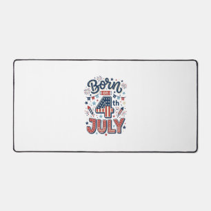 Born on 4th of July Patriotic Kids Shirt Design_1 Desk Mat