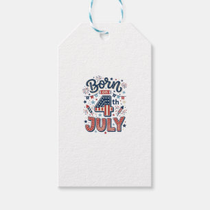 Born on 4th of July Patriotic Kids Shirt Design_1 Gift Tags