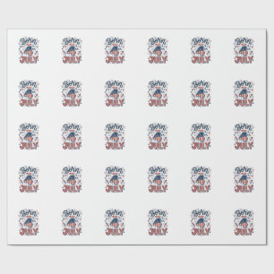 Born on 4th of July Patriotic Kids Shirt Design_1 Wrapping Paper