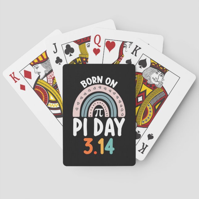 Born On Pi Day Birthday Math Funny Playing Cards (Back)