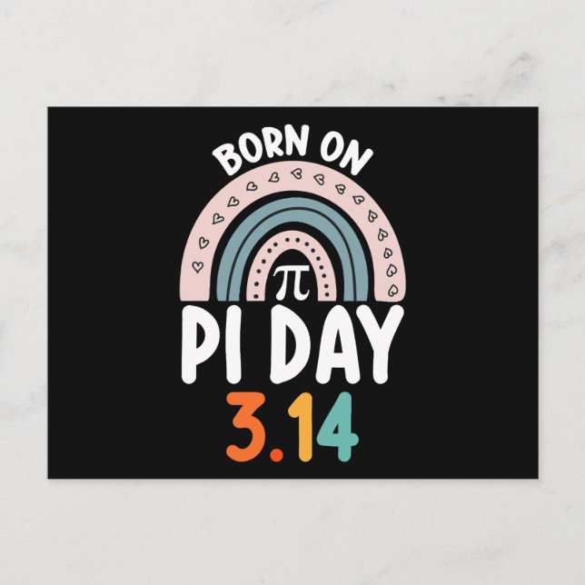Born On Pi Day Birthday Math Funny Postcard (Front)