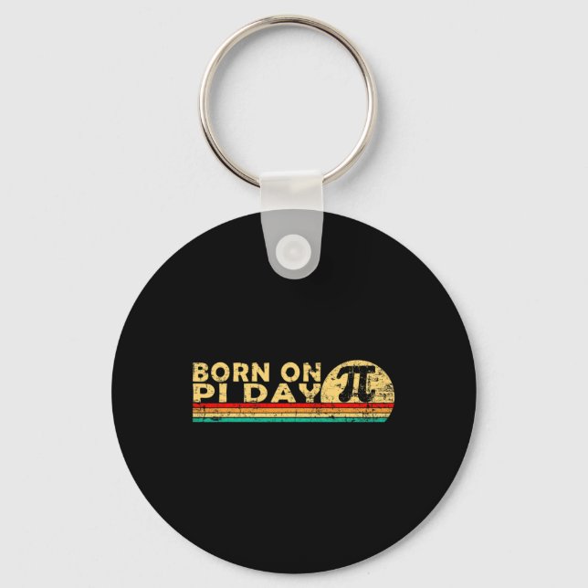 Born On Pi Day March 14 Math Equations Sunset Geek Key Ring (Front)