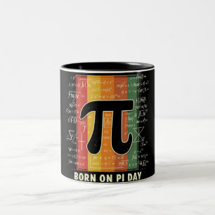 Born on Pi Day Retro Math Two-Tone Coffee Mug