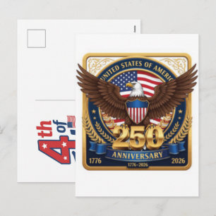 Born on the 4th of july a patriotic celebration holiday postcard