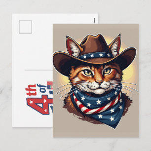 Born on the 4th of july a patriotic celebration holiday postcard