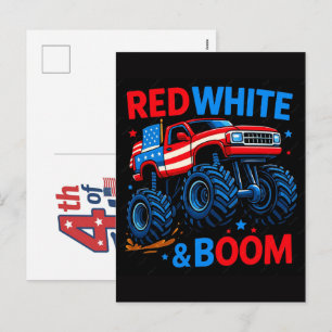Born on the 4th of july a patriotic celebration holiday postcard