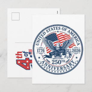 Born on the 4th of july a patriotic celebration  holiday postcard