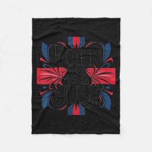 Born On The 4th Of July Independence Day Fleece Blanket