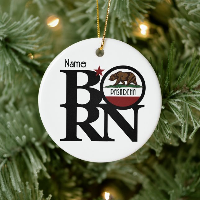 BORN Pasadena California Ceramic Ornament (Tree)