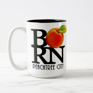 BORN Peach Tree City Georgia 15oz Two-Tone Coffee Mug