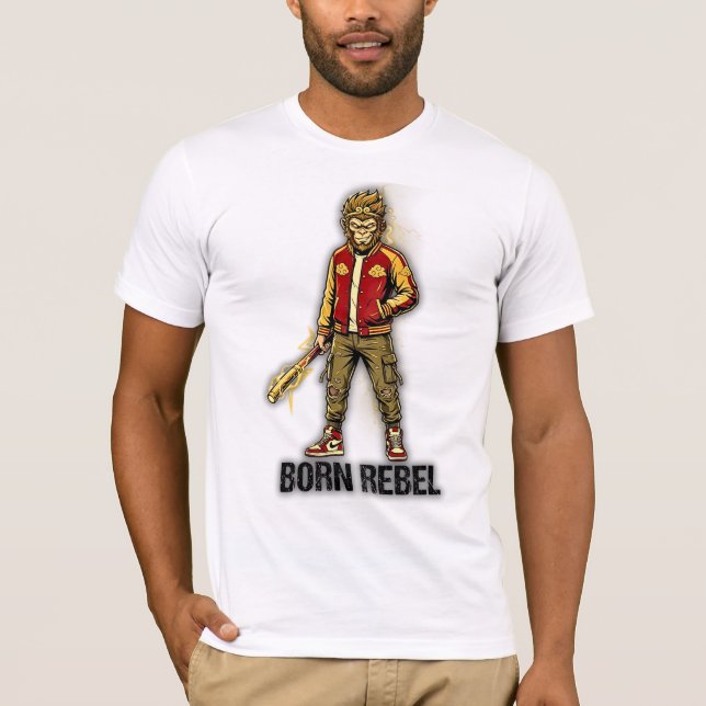 Born Rebel Monkey Gunner T-Shirt (Front)