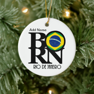 BORN Rio de Janeiro Customizable Ceramic Ornament