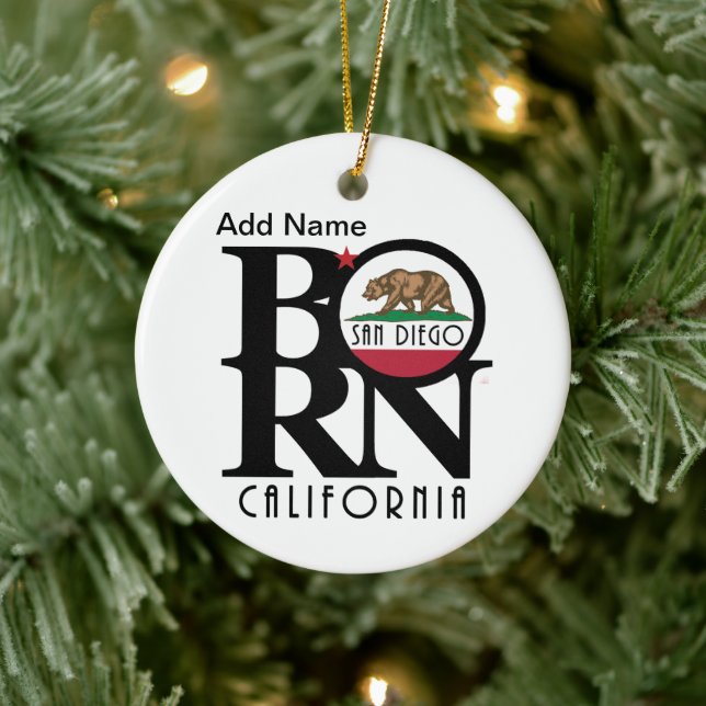 BORN San Diego Customisable Ceramic Ornament (Tree)