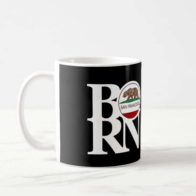 BORN San Francisco 11oz Black Coffee Mug (Left)