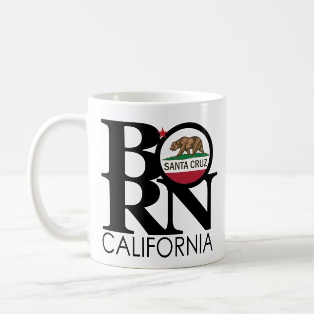 BORN Santa Cruz CA 11oz Coffee Mug (Left)