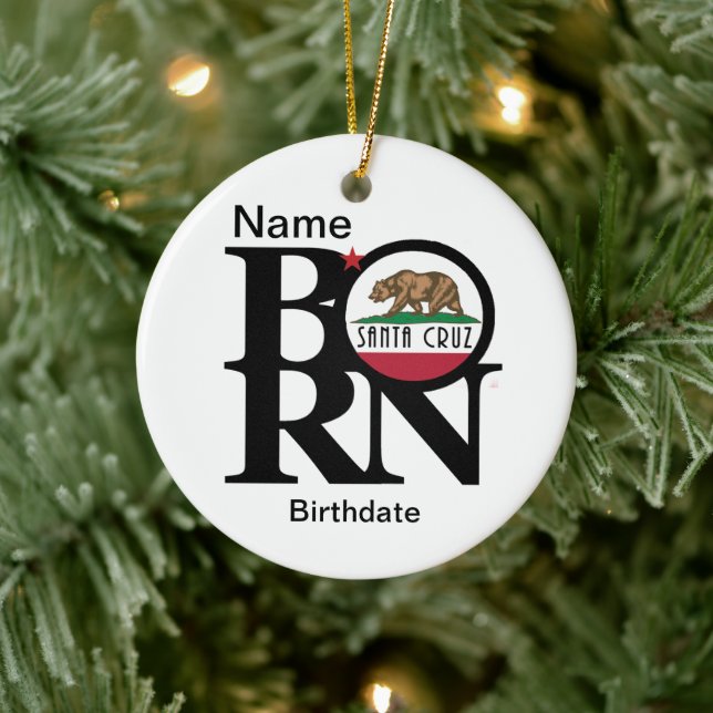 BORN Santa Cruz Custom Ceramic Ornament (Tree)