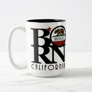 BORN Sausalito CA 15oz Two-Tone Coffee Mug