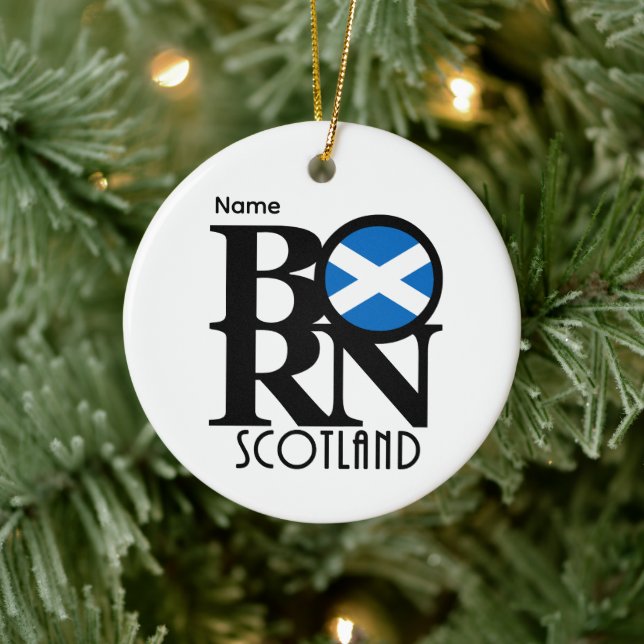 BORN Scotland Customizable Ceramic Ornament (Tree)