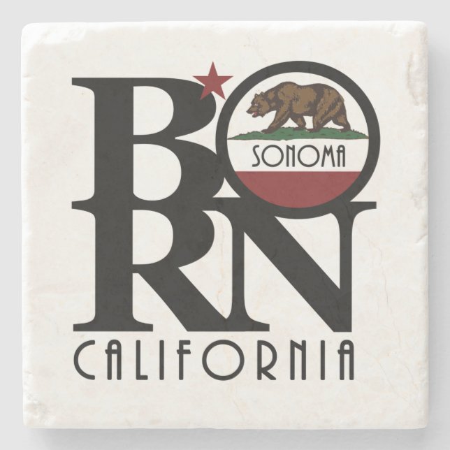 BORN Sonoma California Stone Coaster (Front)