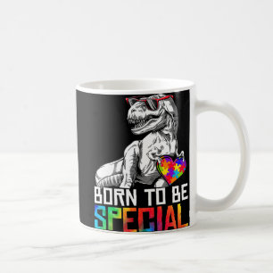 Born Special Trex Puzzle Dino Boys Autism Awarenes Coffee Mug