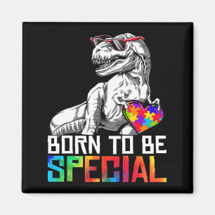 Born Special Trex Puzzle Dino Boys Autism Awarenes Magnet