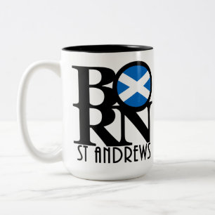 BORN St Andrews Scotland 15oz Two-Tone Coffee Mug