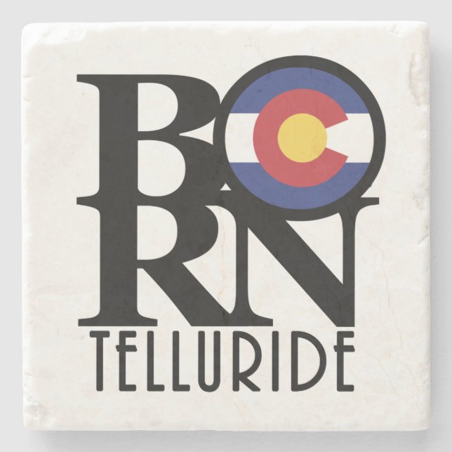 BORN Telluride Colorado Stone Coaster (Front)