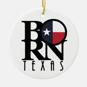 BORN Texas Ceramic Ornament