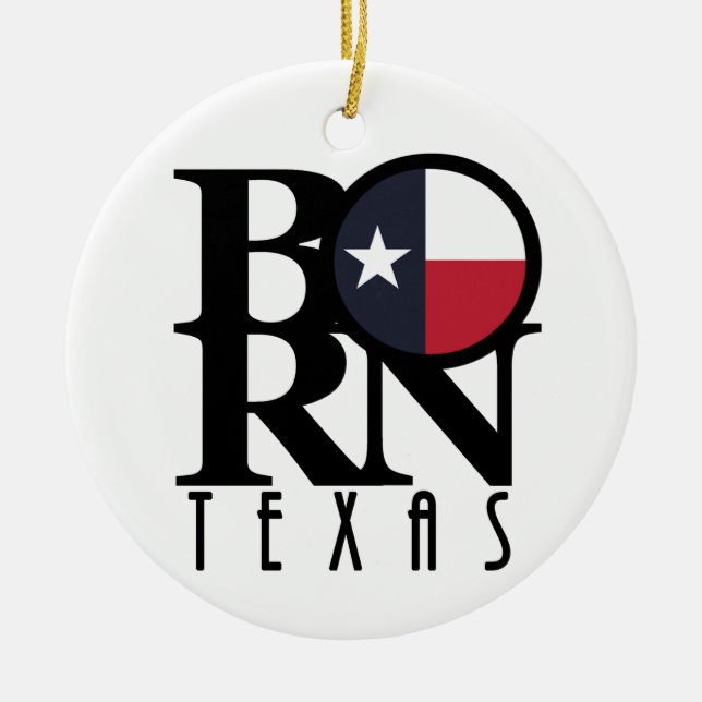 BORN Texas Ceramic Ornament (Front)