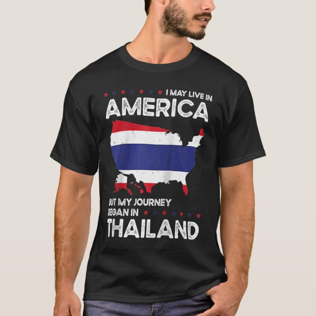 Born Thai Thailand American USA Citizenship Raglan T-Shirt (Front)