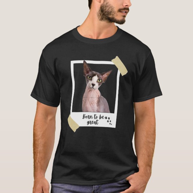 Born This Great Cute Sphynx Cat And Kitten Animal T-Shirt (Front)
