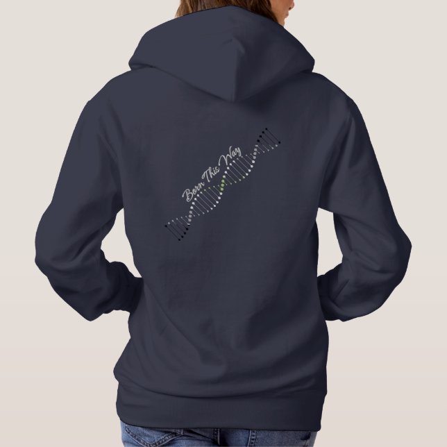 Born This Way - Agender Pride DNA  Hoodie (Back)