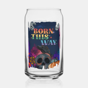 Born This Way - Halloween LGBTQIA Pride Can Glass
