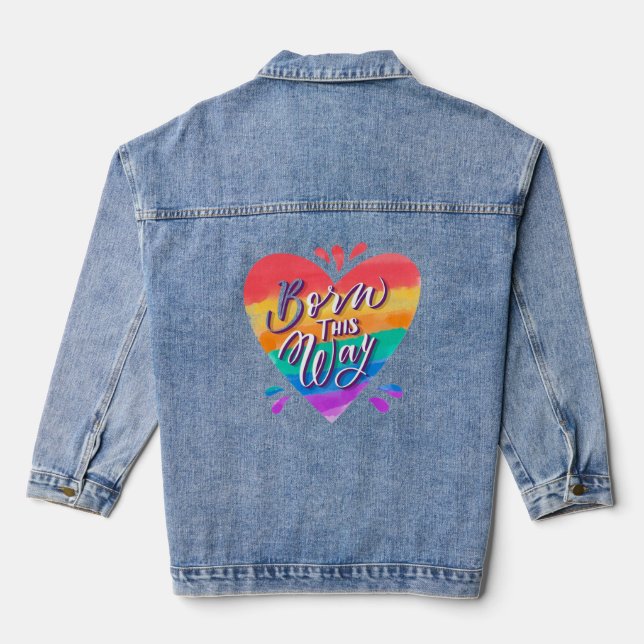 Born this way Heart Denim Jacket (Back)