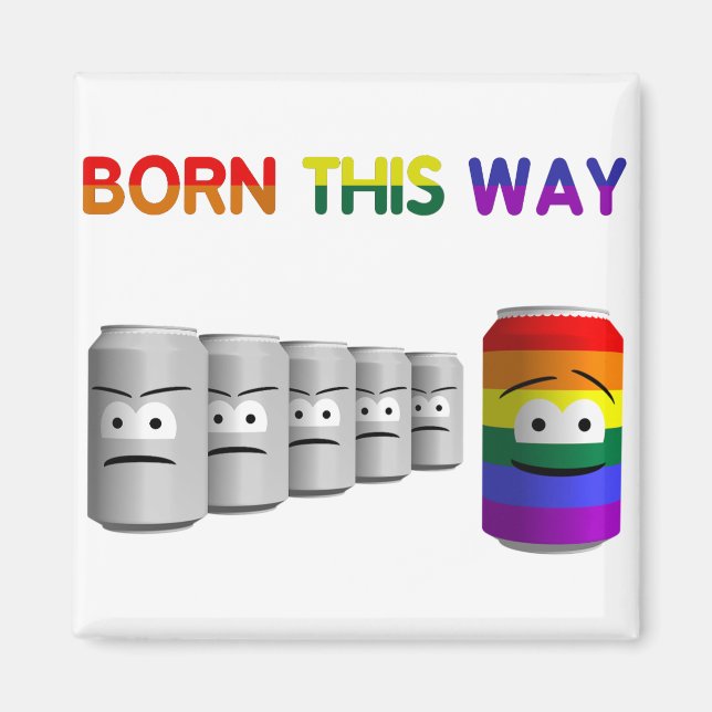 Born This Way LGBT Rainbow Stripe Magnet (Front)