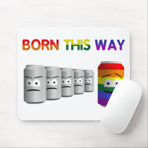 Born This Way LGBT Rainbow Stripe Mouse Pad