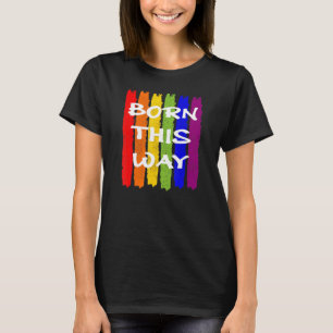 Born This Way Lgbtq Pride Flag Distressed Vintage T-Shirt