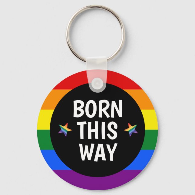 Born this way Pride Key Ring (Front)