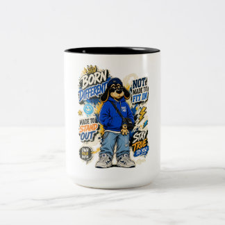 Born Tired Funny T-Shirt for Exhausted Adults Two-Tone Coffee Mug